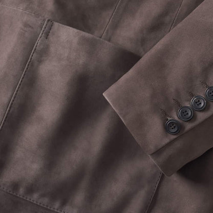 Goat Suede Blazer - Brown