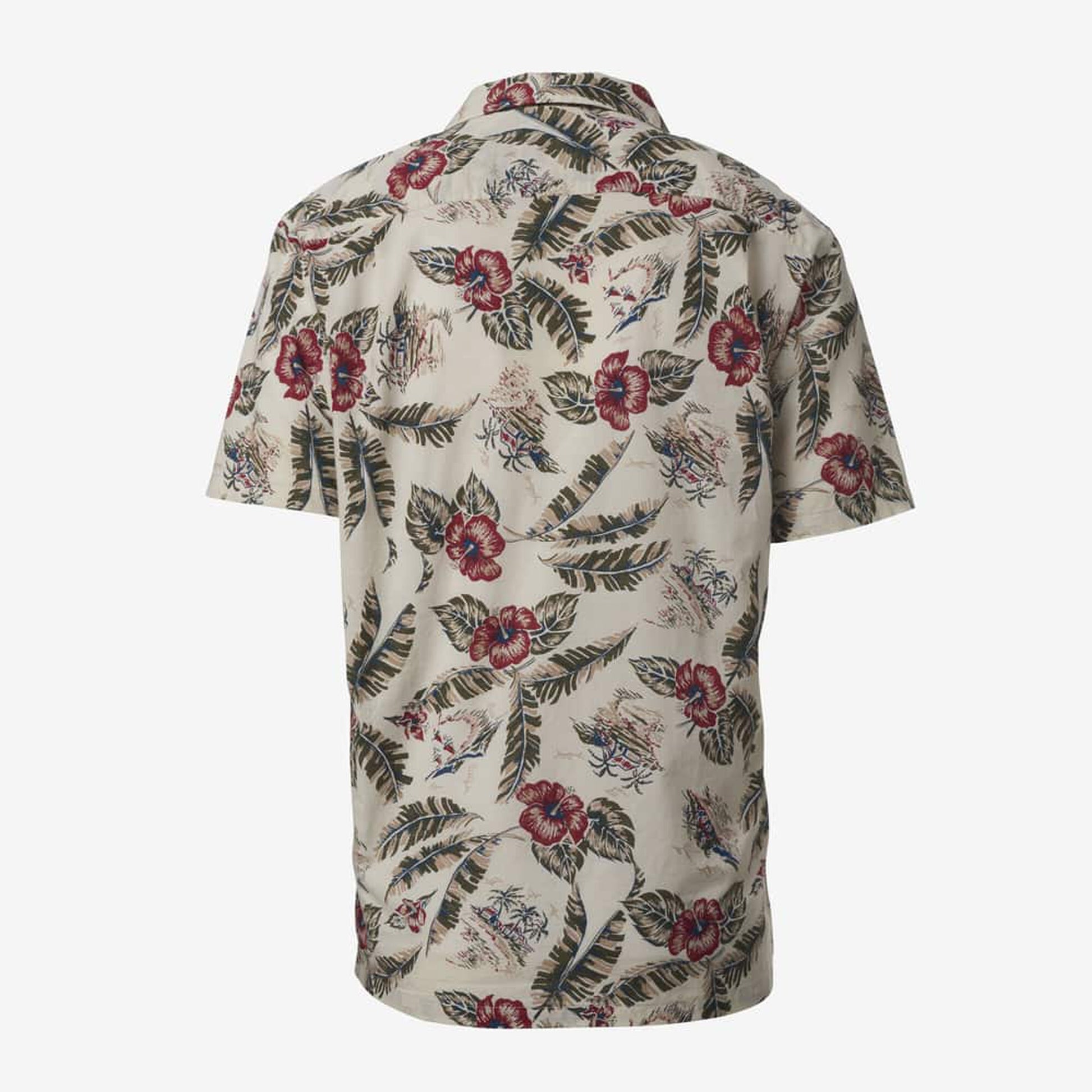 Short Sleeve Printed Aloha Shirt - Ivory