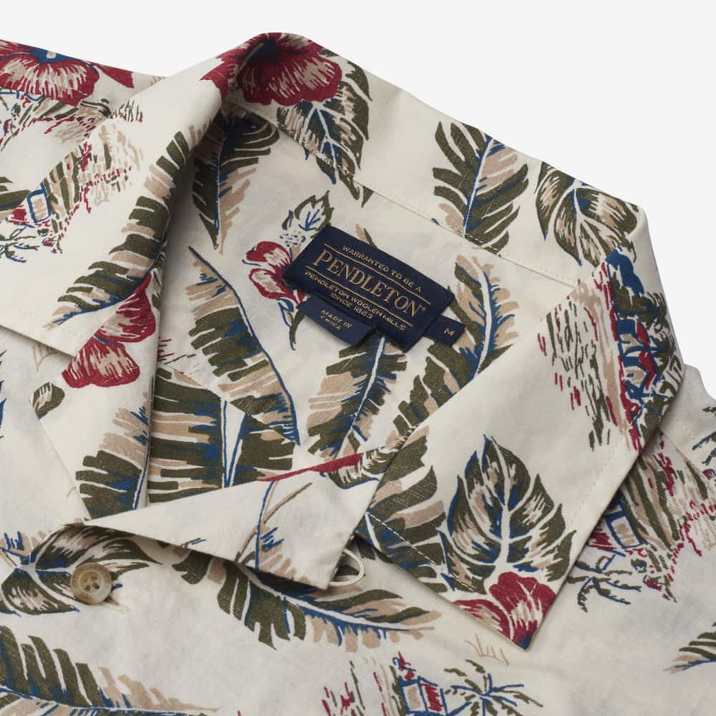 Short Sleeve Printed Aloha Shirt - Ivory