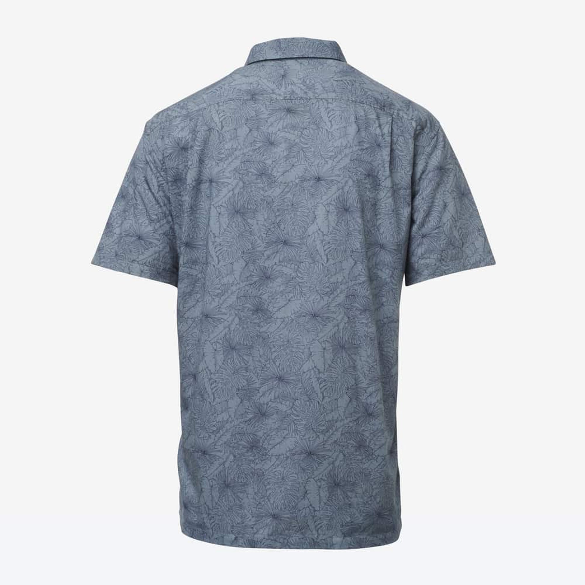 Short Sleeve Printed Aloha Shirt - Blue