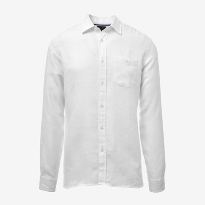 Linen Long Sleeve Shirt - White