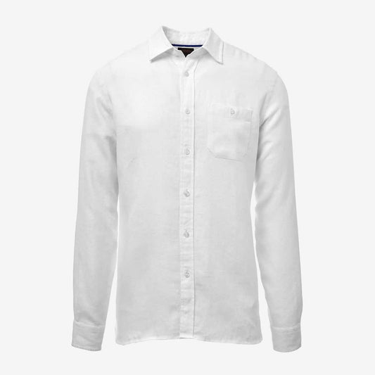 Linen Long Sleeve Shirt - White