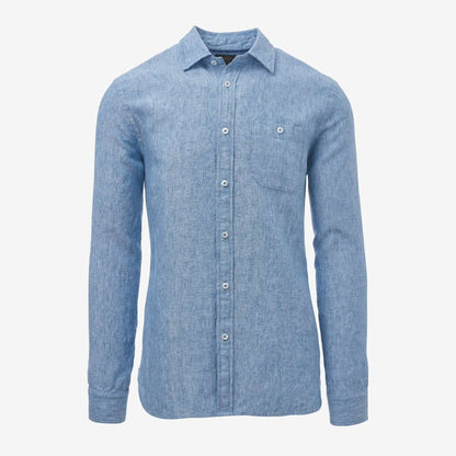 Linen Long Sleeve Shirt - Blue