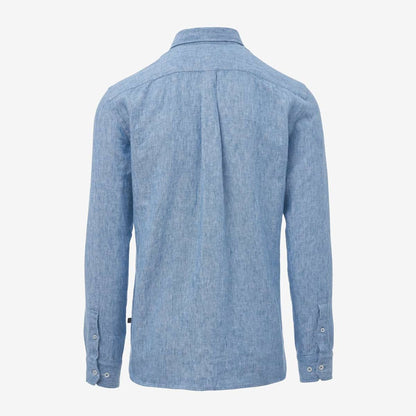 Linen Long Sleeve Shirt - Blue