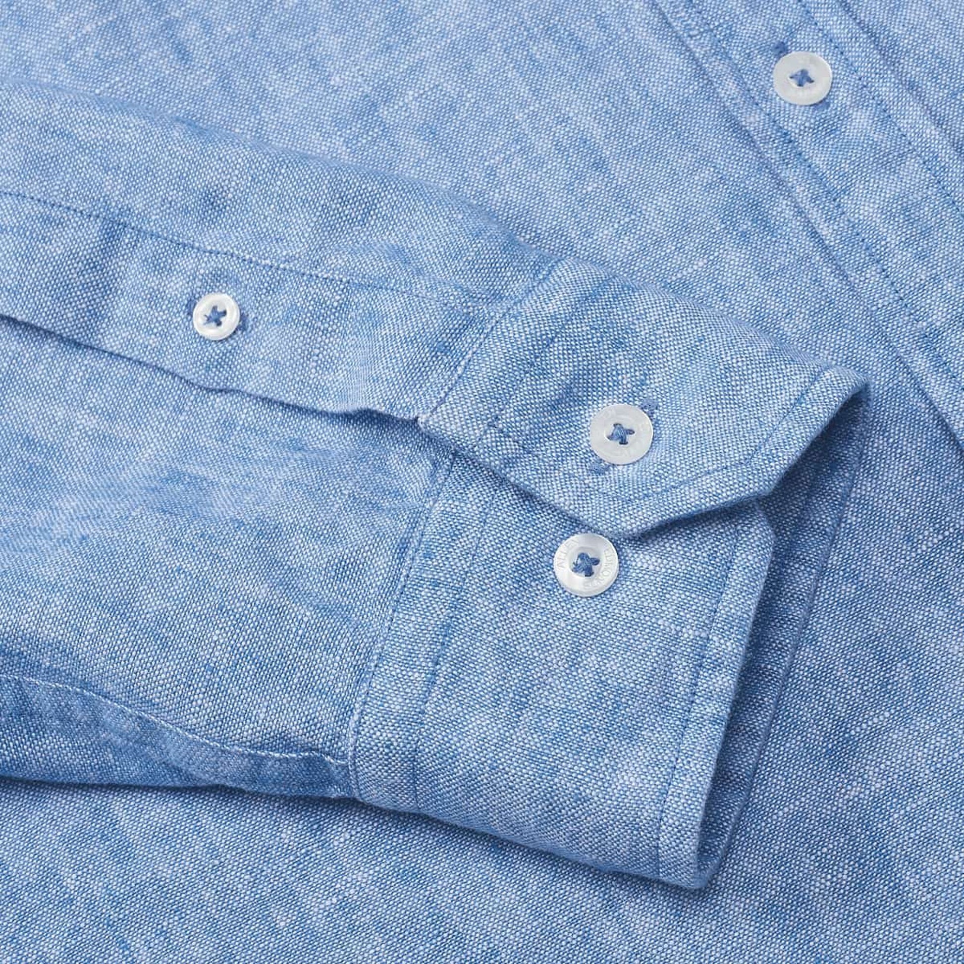 Linen Long Sleeve Shirt - Blue