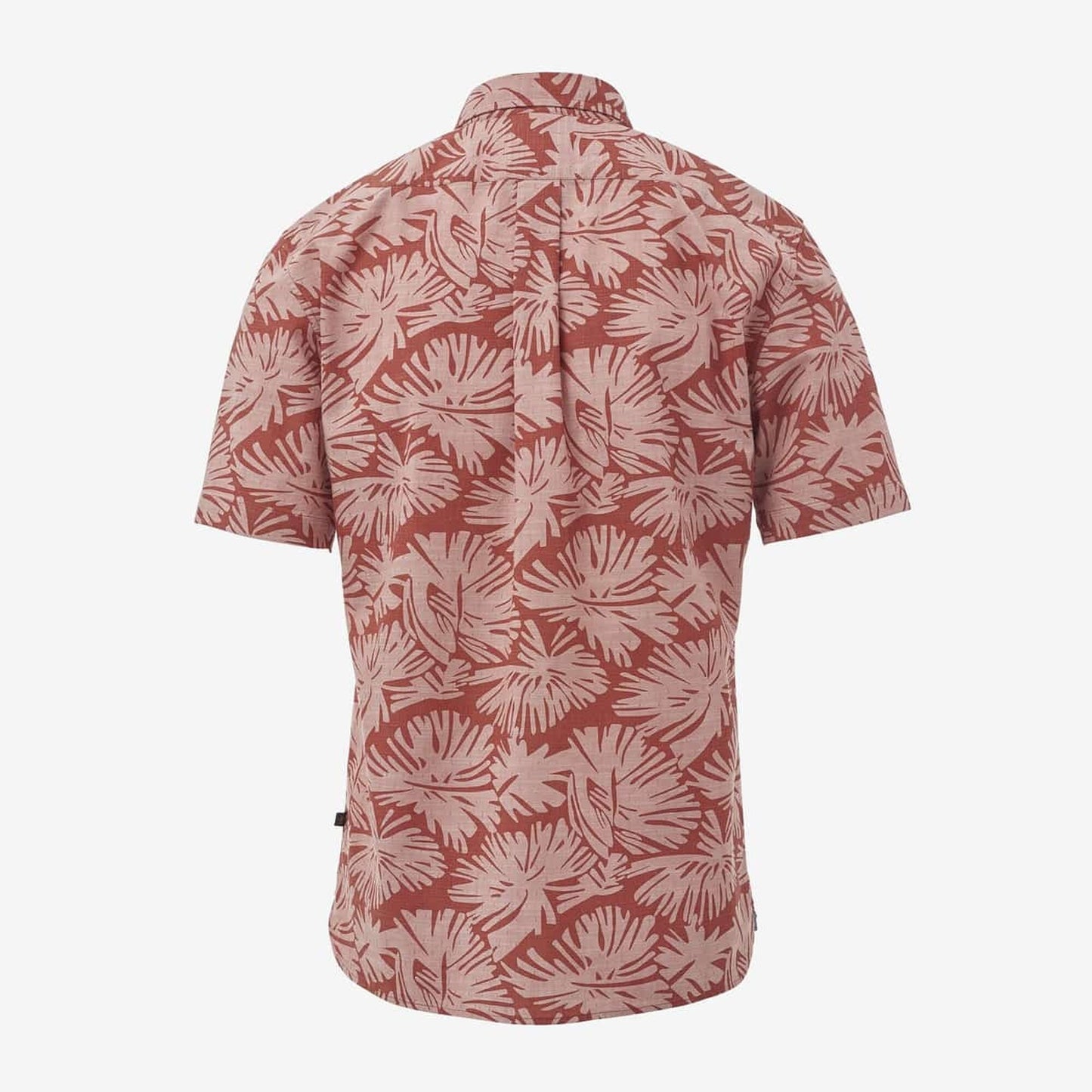 Leaf Print Short Sleeve Shirt - Lobster Bisque