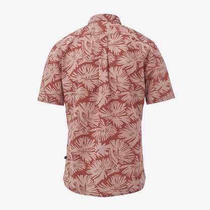 Leaf Print Short Sleeve Shirt - Lobster Bisque