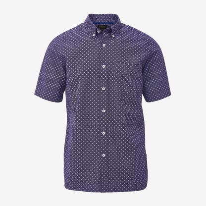 Small Print Short Sleeve Shirt - Blackberry