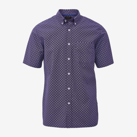 Small Print Short Sleeve Shirt - Blackberry