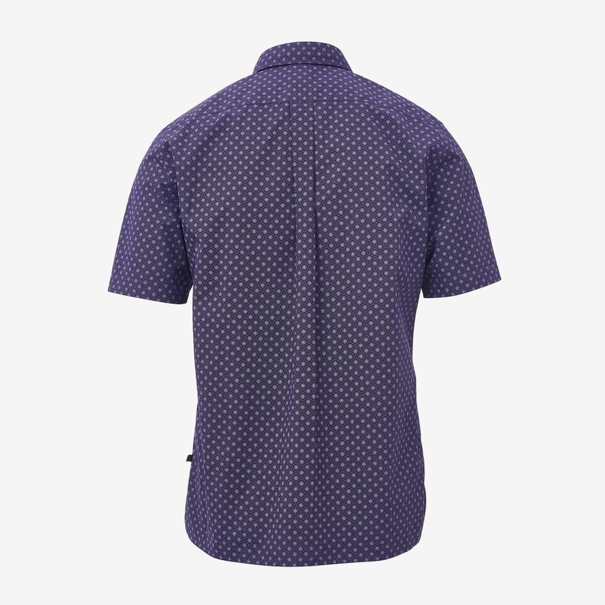 Small Print Short Sleeve Shirt - Blackberry