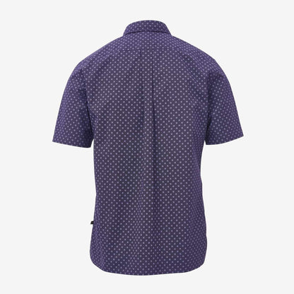 Small Print Short Sleeve Shirt - Blackberry