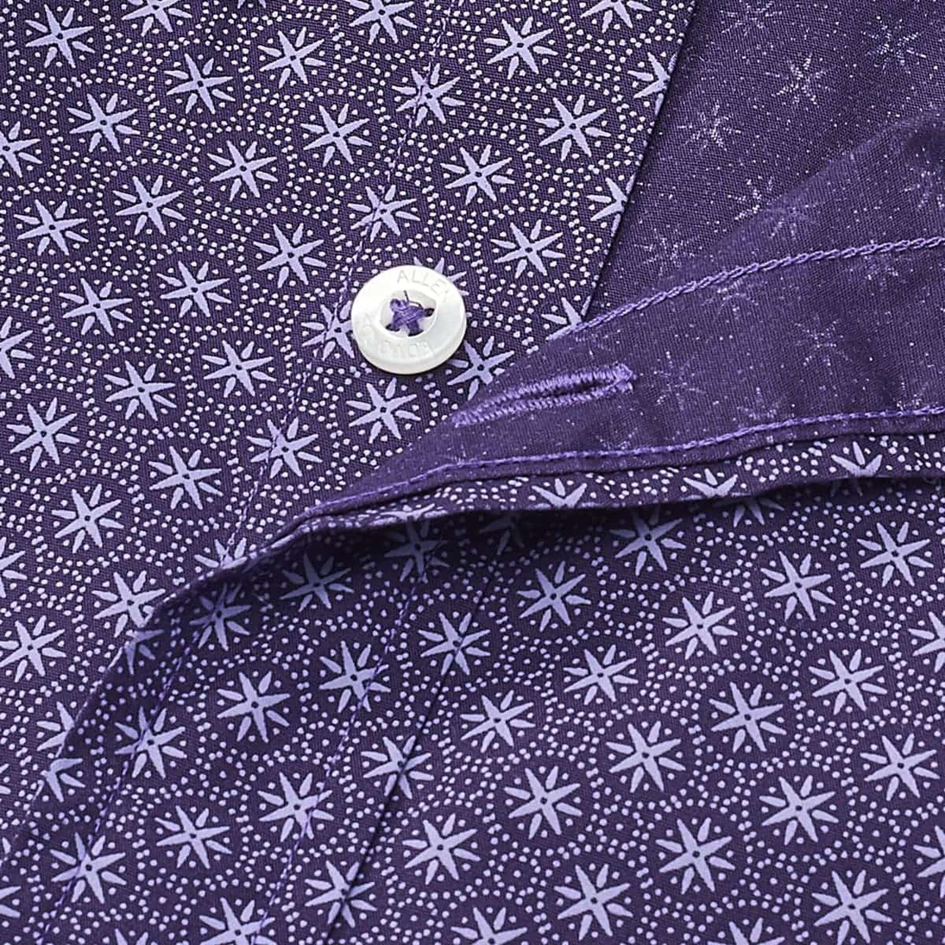 Small Print Short Sleeve Shirt - Blackberry