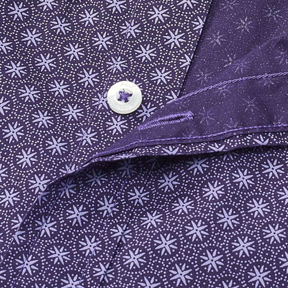 Small Print Short Sleeve Shirt - Blackberry