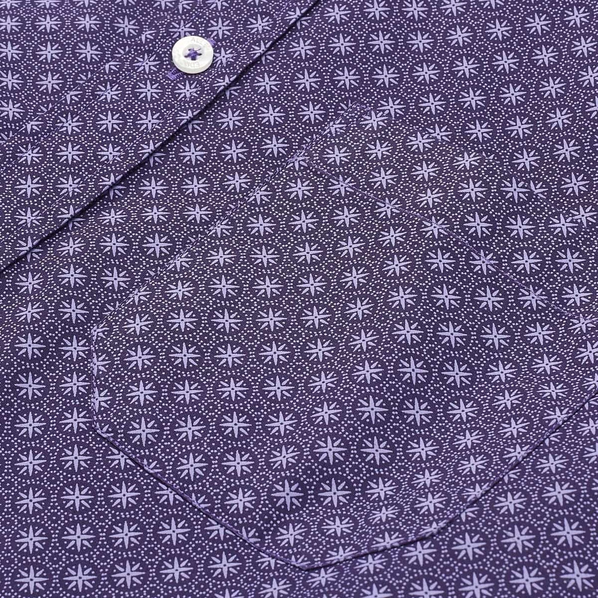Small Print Short Sleeve Shirt - Blackberry