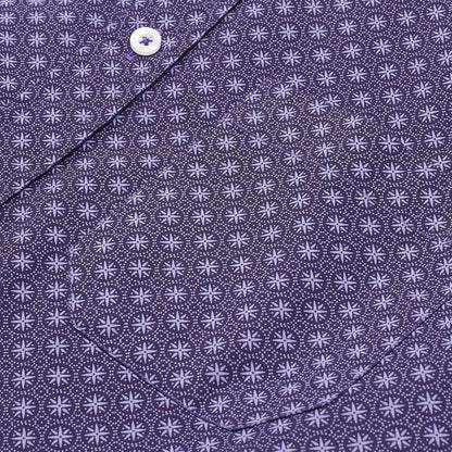 Small Print Short Sleeve Shirt - Blackberry