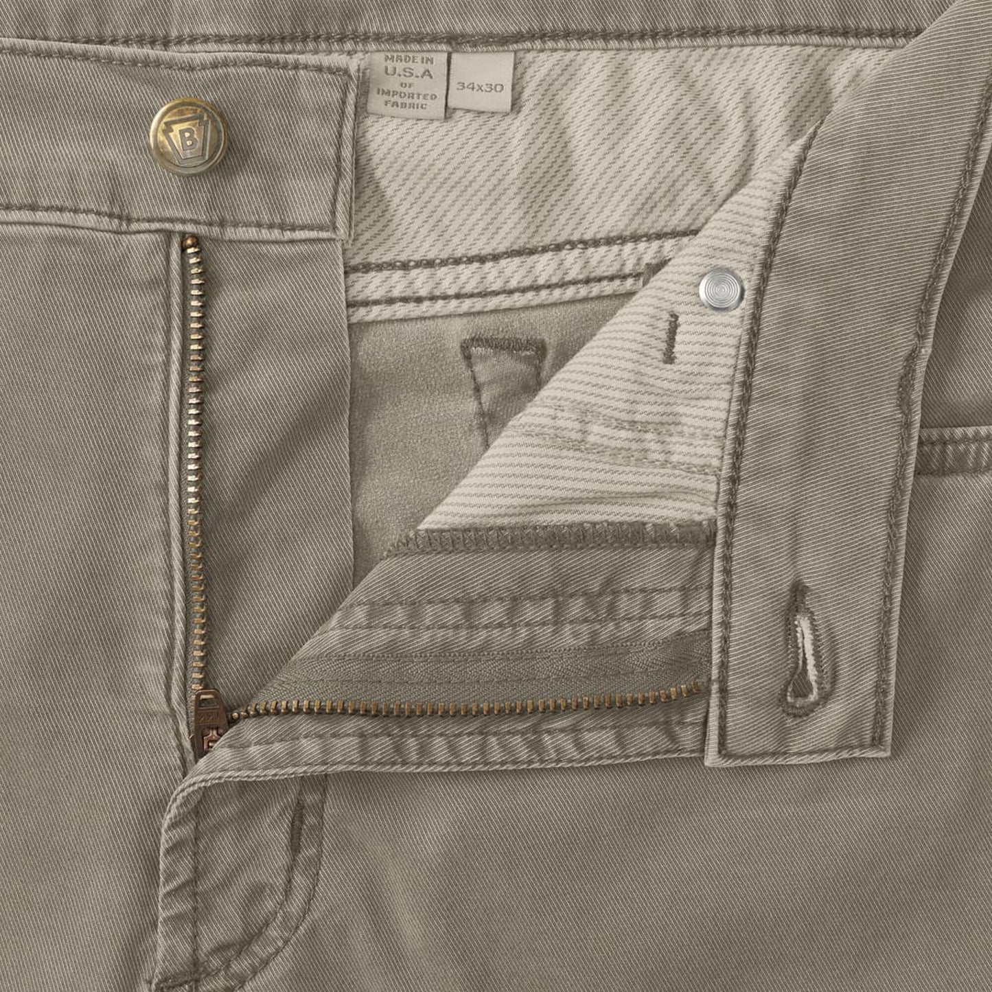 5 Pocket Straight Fit Pants - Khaki