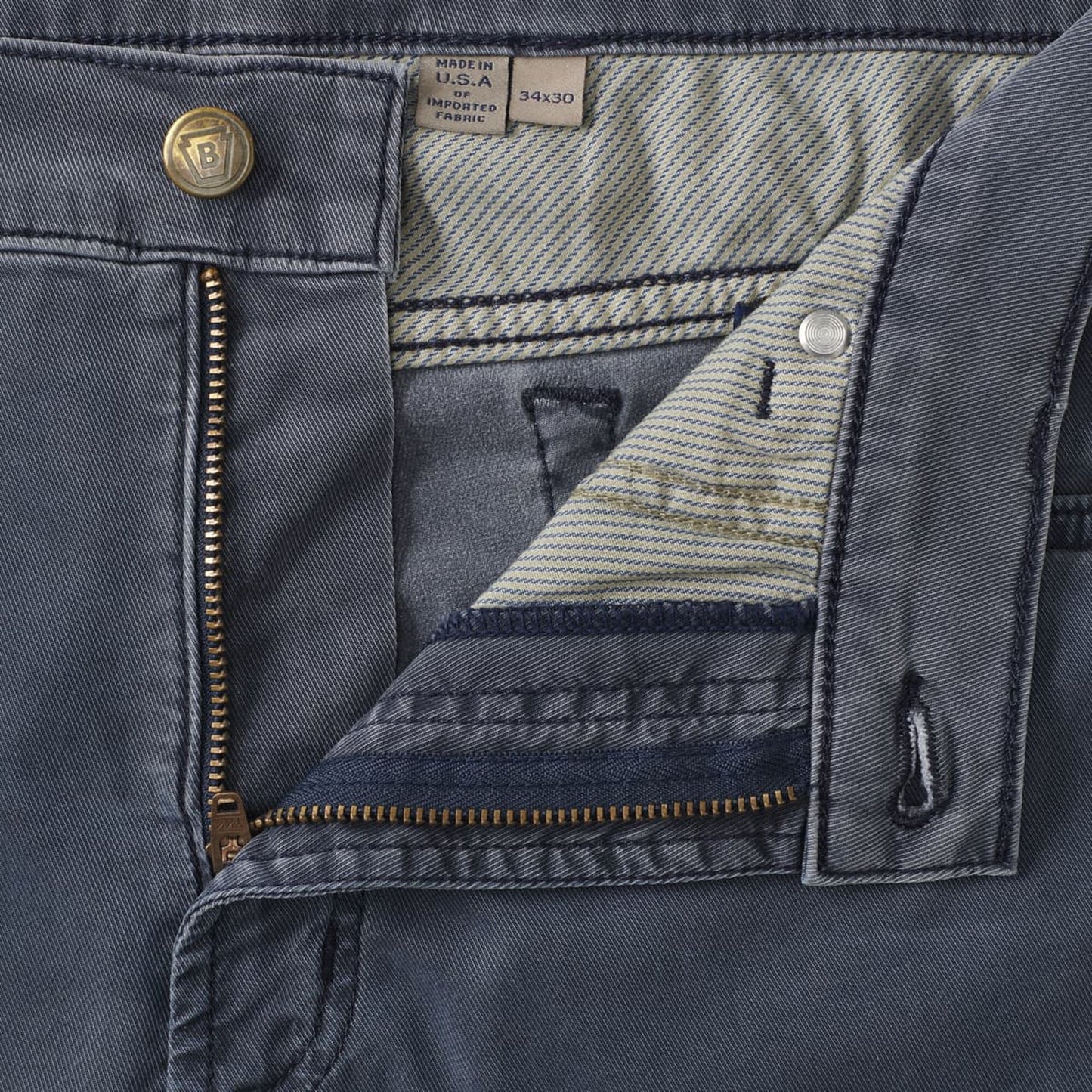 5 Pocket Straight Fit Pants - Navy