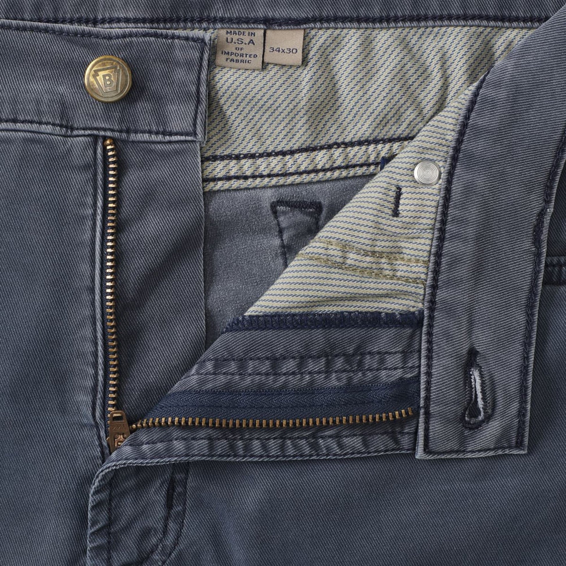 5 Pocket Straight Fit Pants - Navy