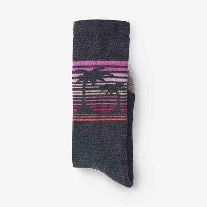 Palm Tree Pattern Merino Cool™ Dress Socks - Charcoal