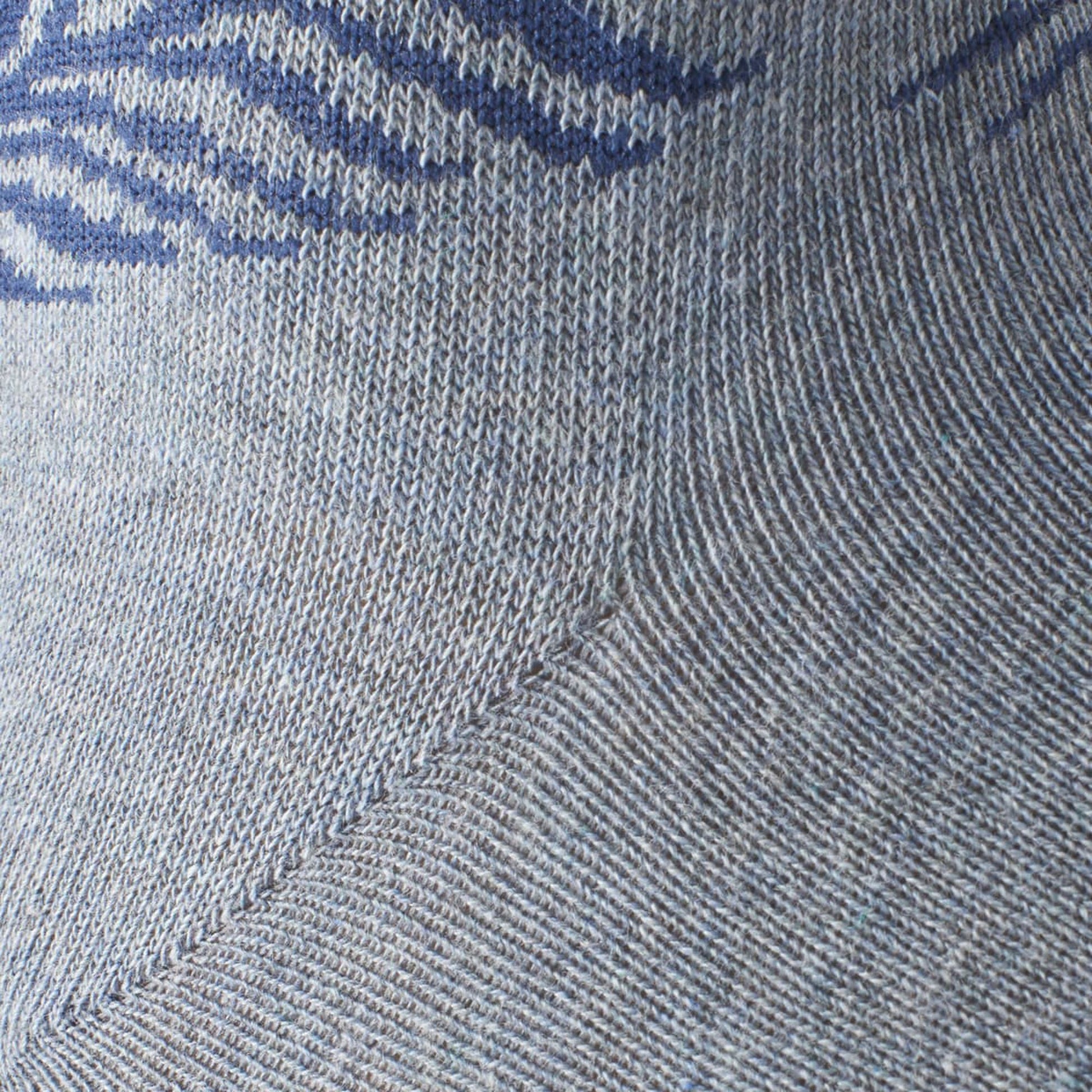 Cotton Blend Pattern Dress Sock - Blue Palm Leaf