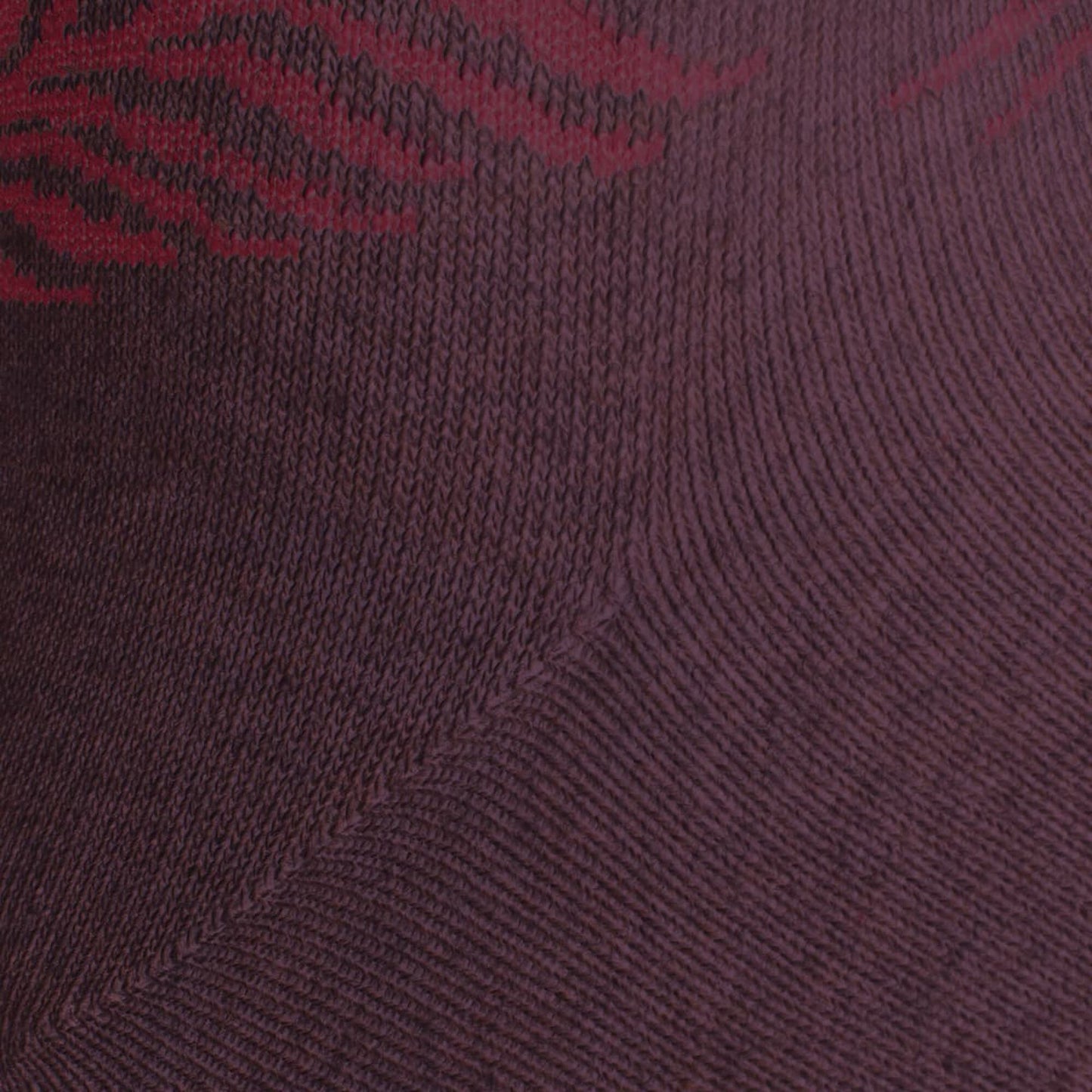 Cotton Blend Pattern Dress Sock - Burgundy Palm Leaf