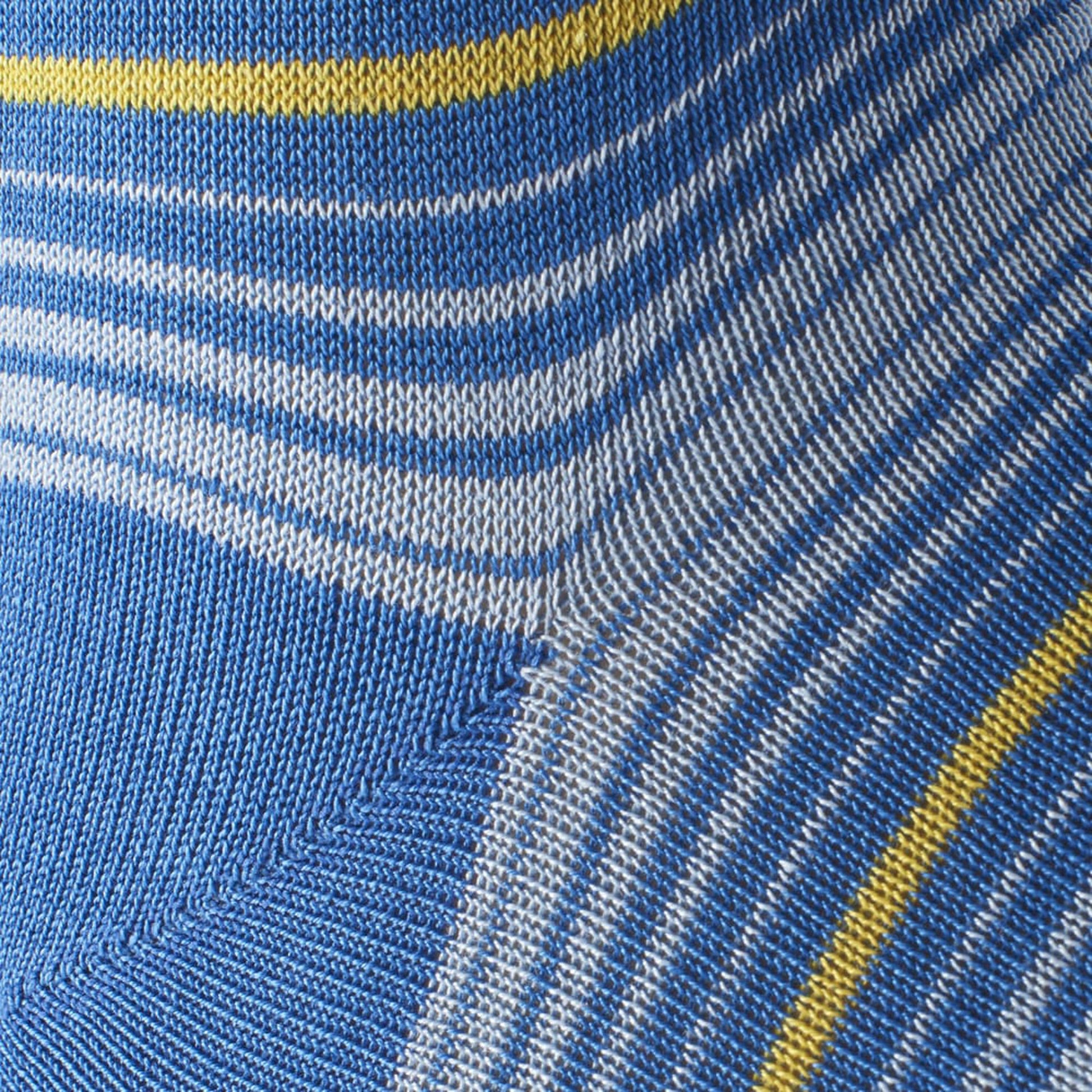 Cotton Blend Pattern Dress Sock - Blue Stripe