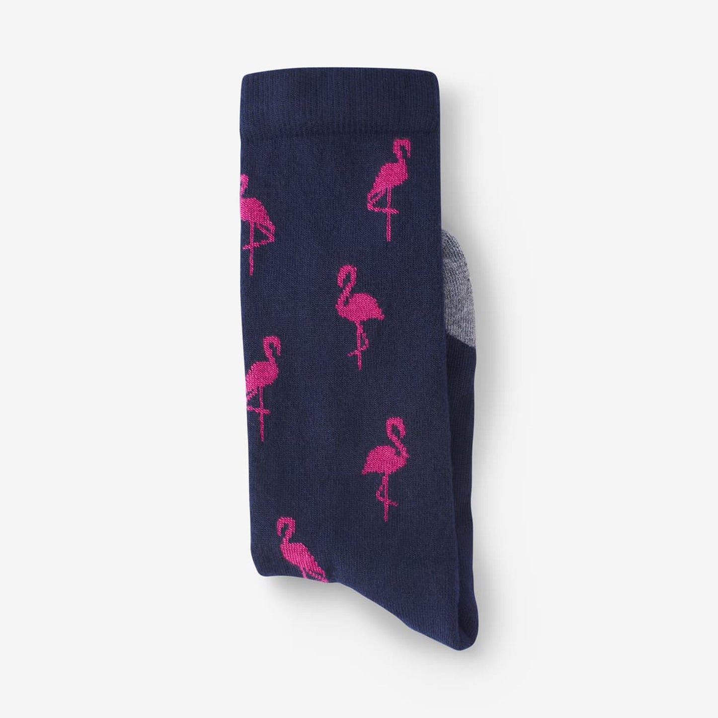 Flamingo Pattern Soft Touch Poly-Tencel Dress Socks - Navy