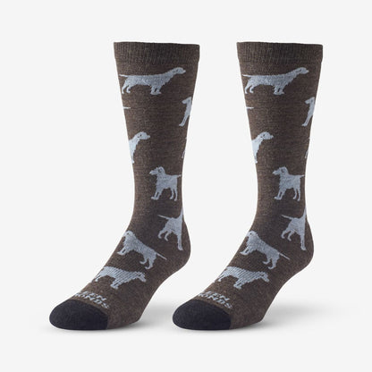 Dog Pattern Merino Cool™ Dress Socks - Brown