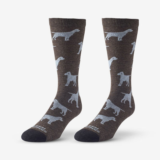 Dog Pattern Merino Cool™ Dress Socks - Brown
