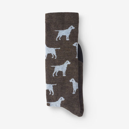 Dog Pattern Merino Cool™ Dress Socks - Brown