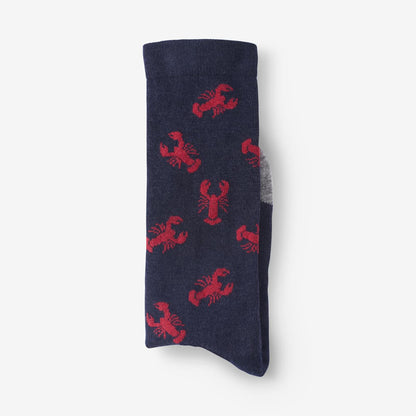 Lobster Pattern Merino Cool™ Dress Socks - Navy