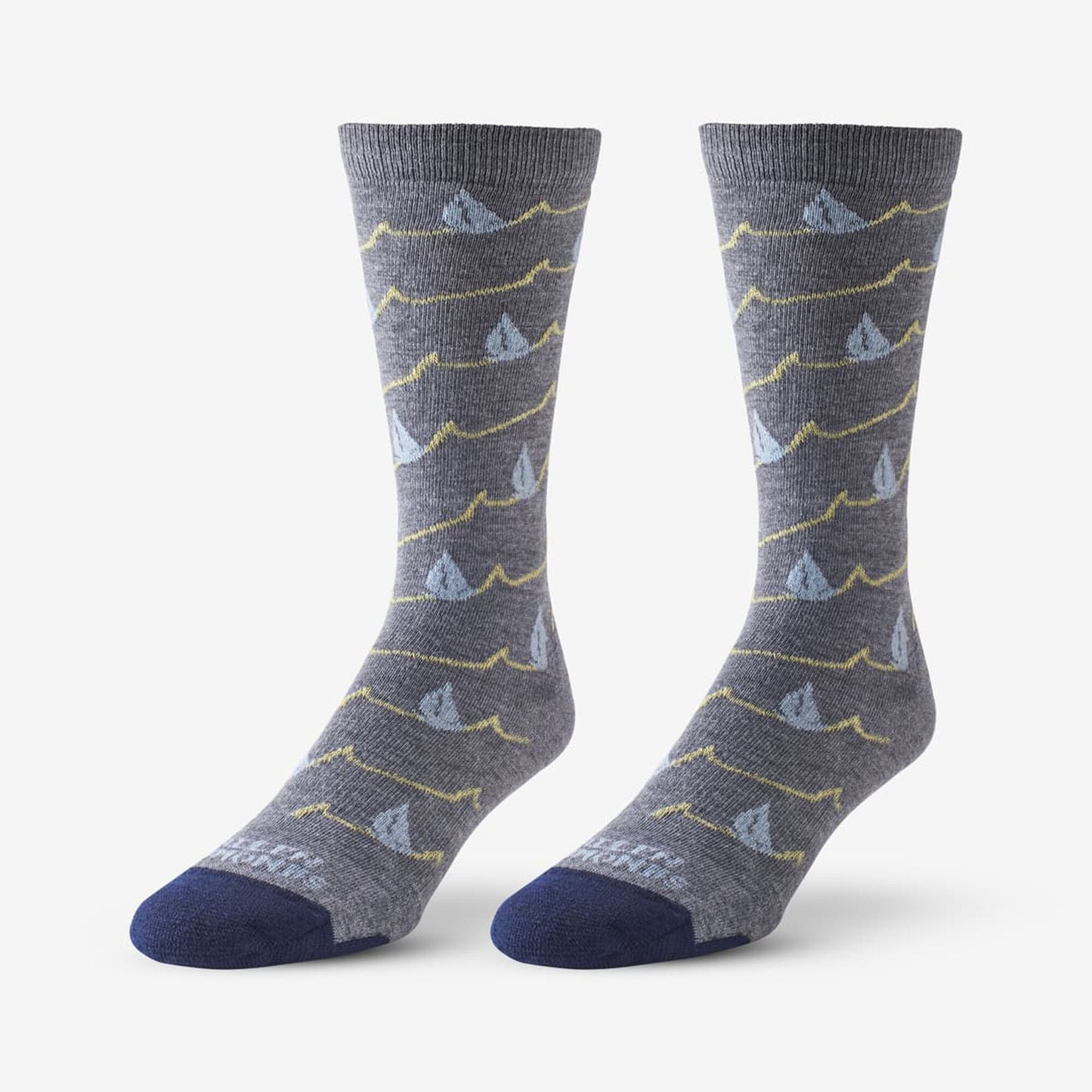 Boat Pattern Soft Touch Poly-Tencel Dress Socks - Grey/Teal