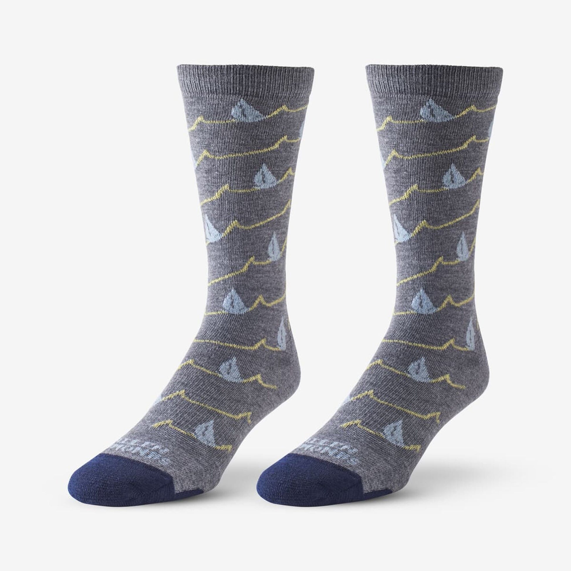 Boat Pattern Soft Touch Poly-Tencel Dress Socks - Grey/Teal