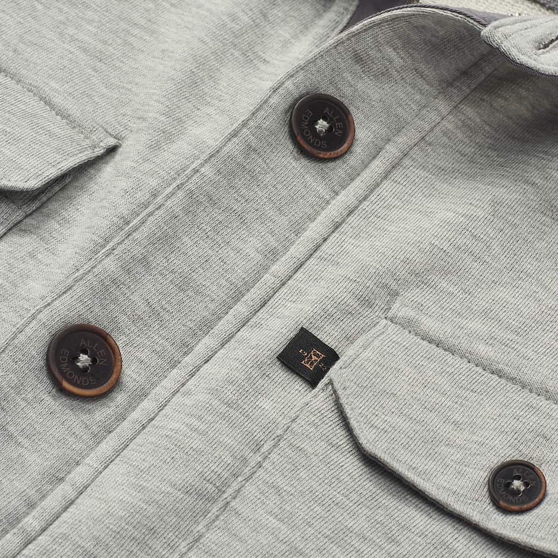 Terry Zip Front Workshirt - Grey