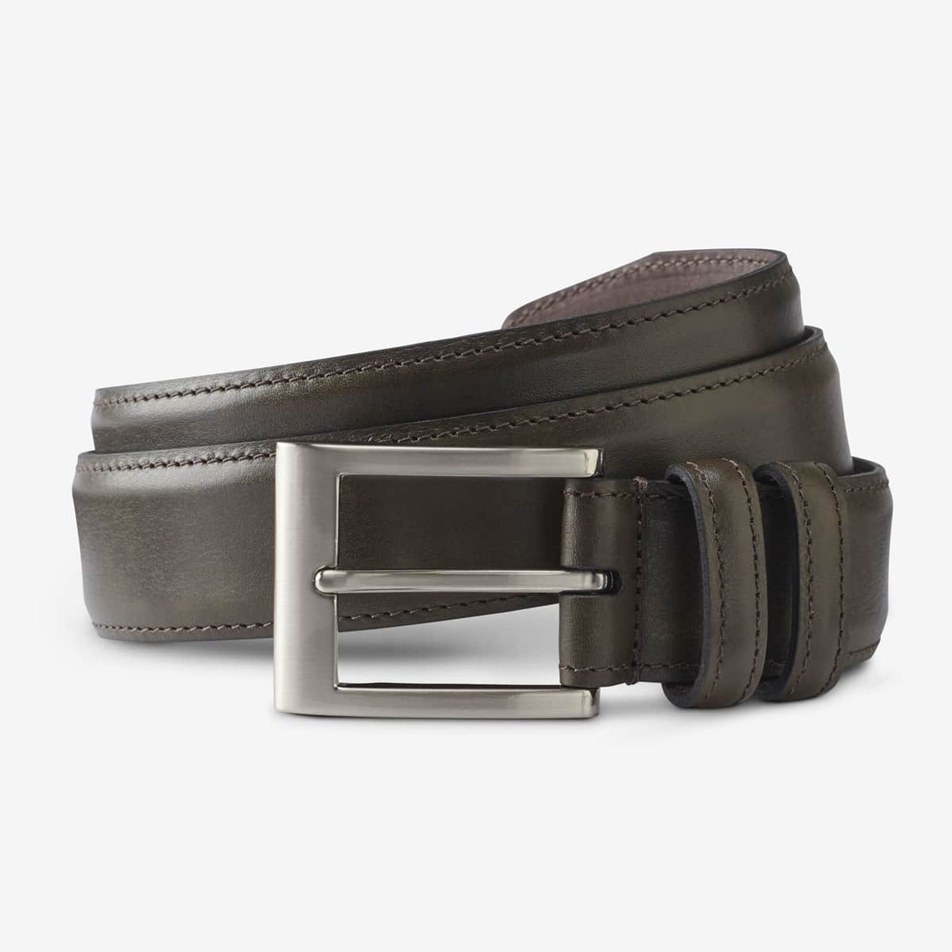 Wide Basic Dress Belt - Burnished Olive