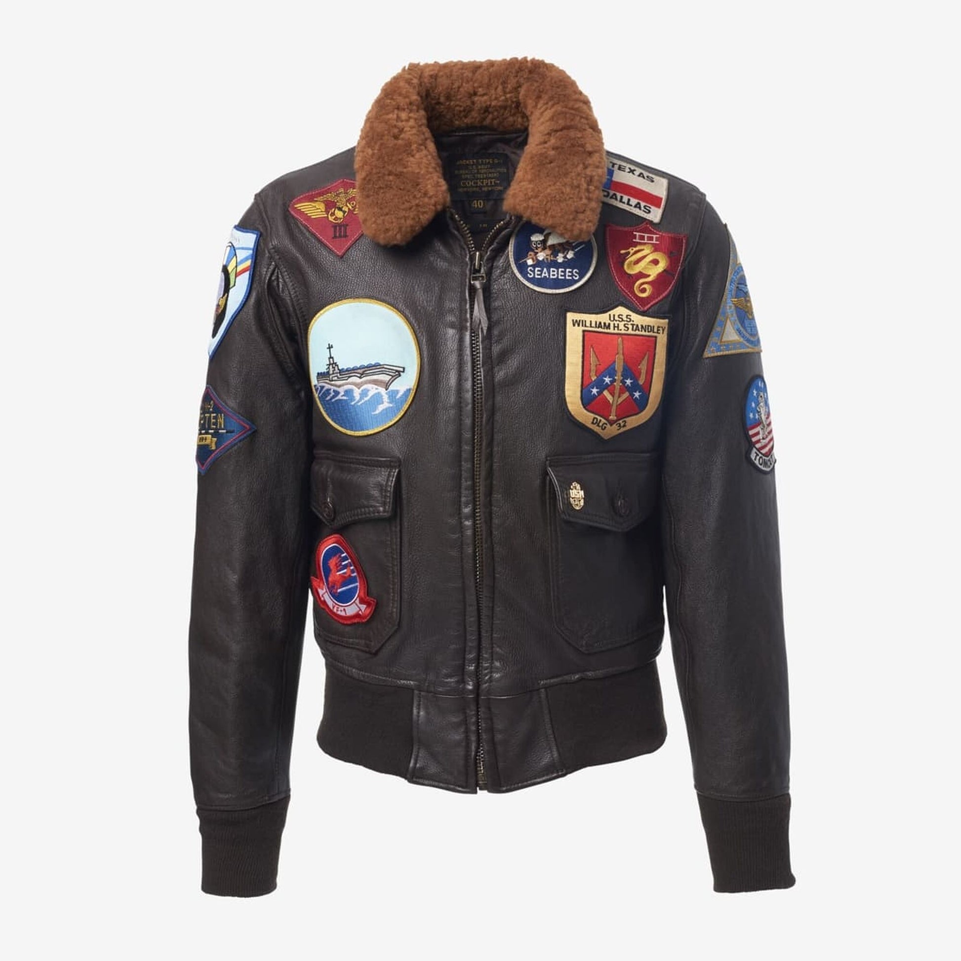 Movie Heroes Top Gun Navy G-1 Jacket by Cockpit USA - Brown