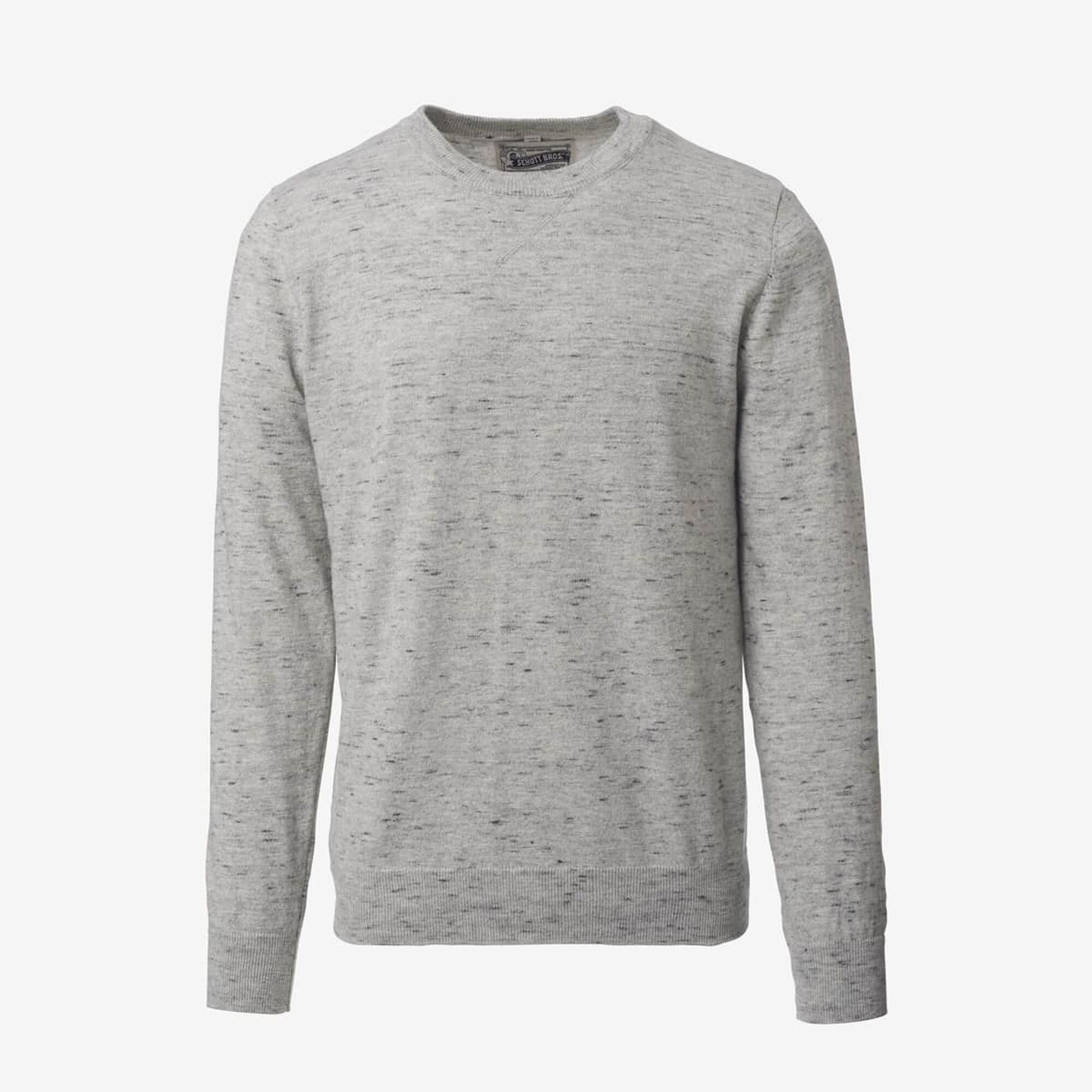 Crew Neck Sweater - Grey Heathered Knit