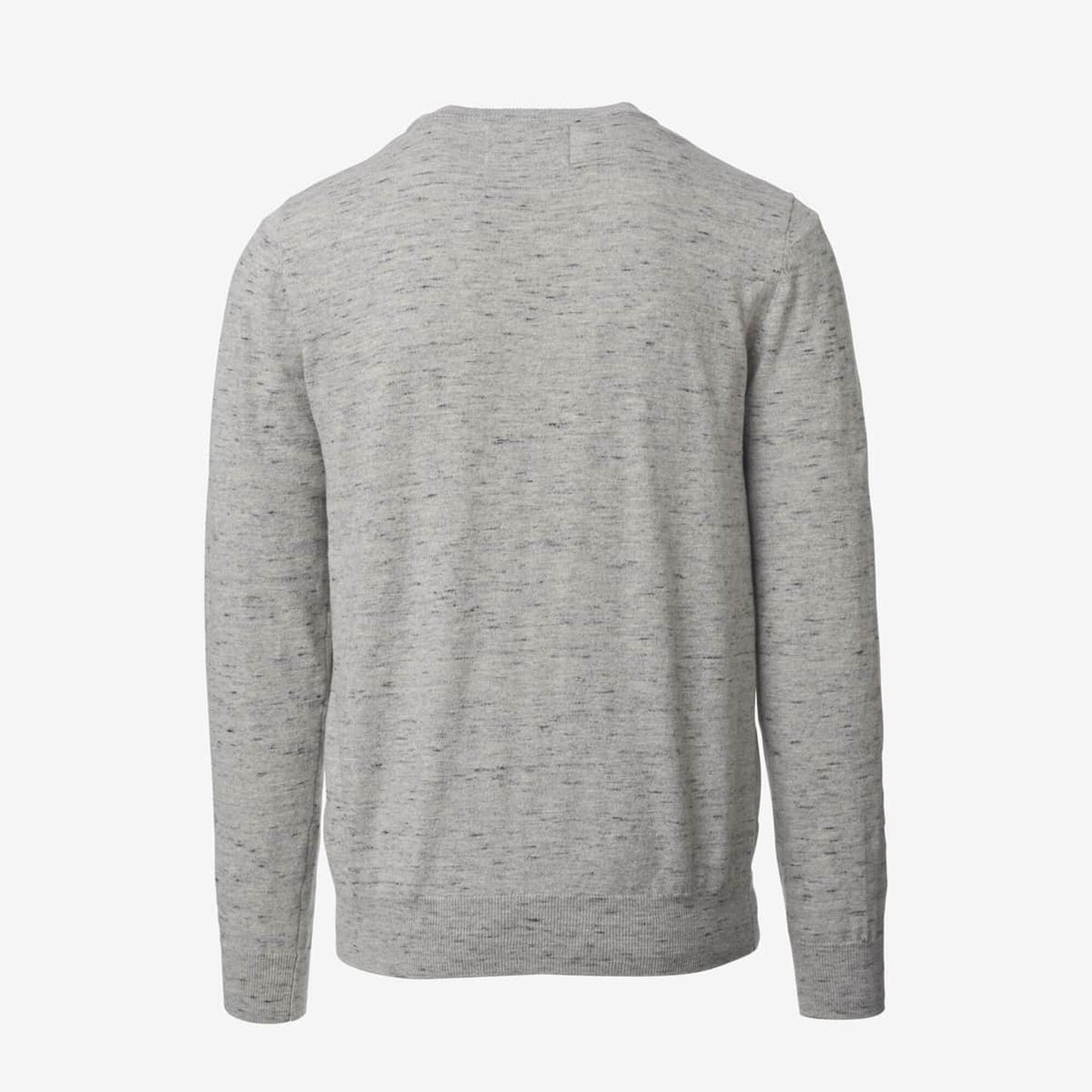 Crew Neck Sweater - Grey Heathered Knit