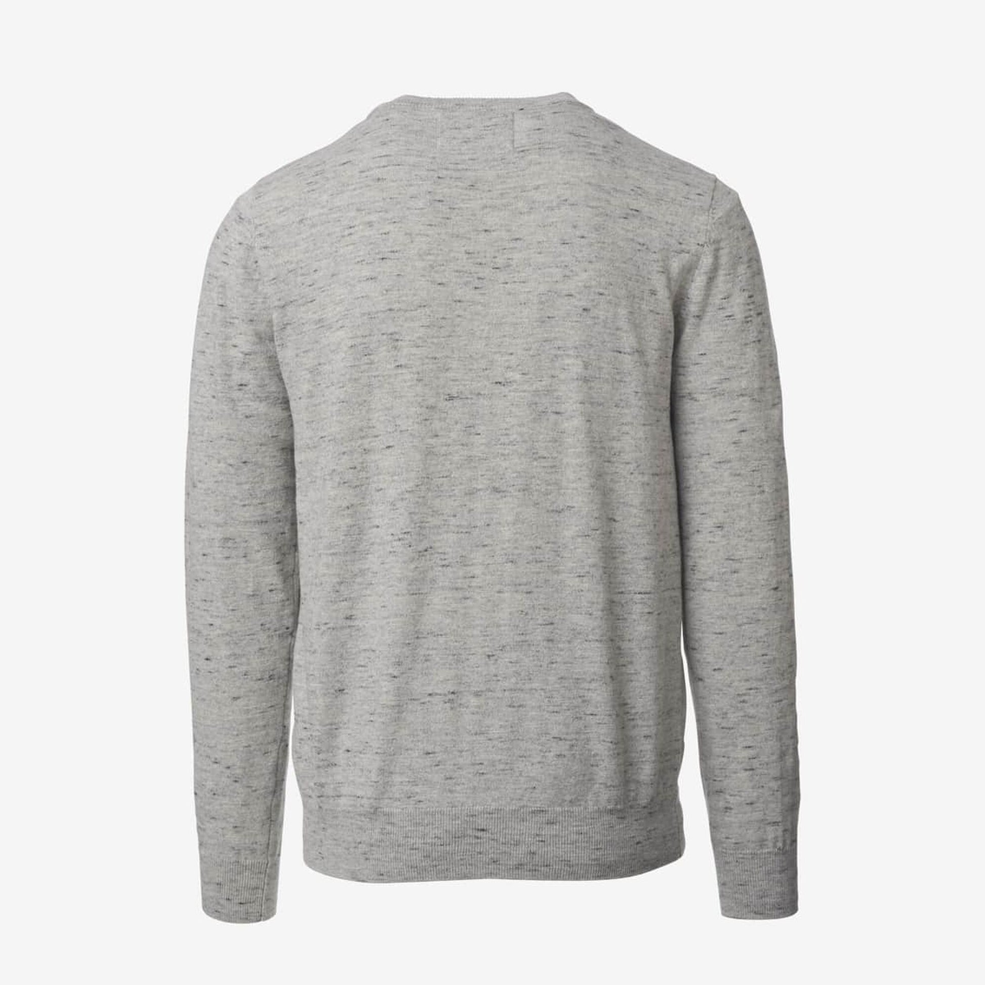 Crew Neck Sweater - Grey Heathered Knit
