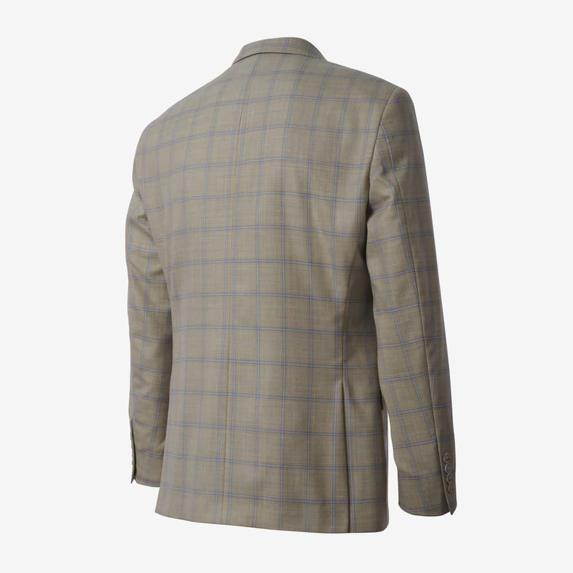 Windowpane Wool Blazer - Taupe