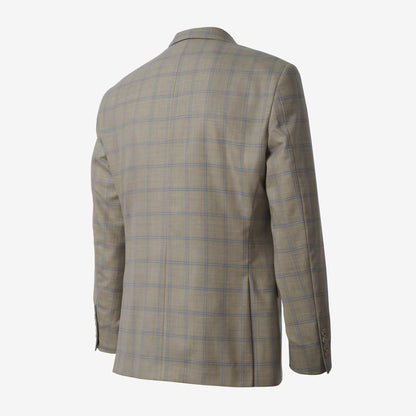 Windowpane Wool Blazer - Taupe