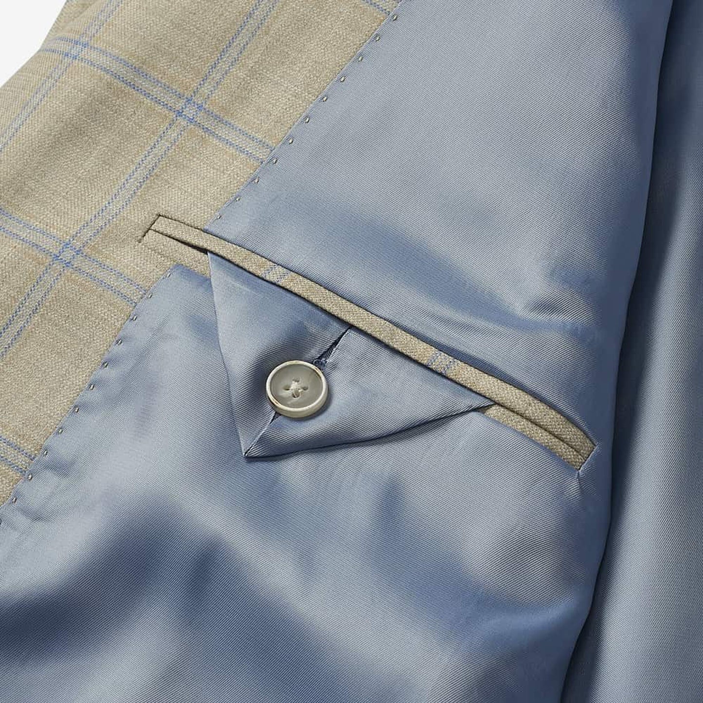 Windowpane Wool Blazer - Taupe