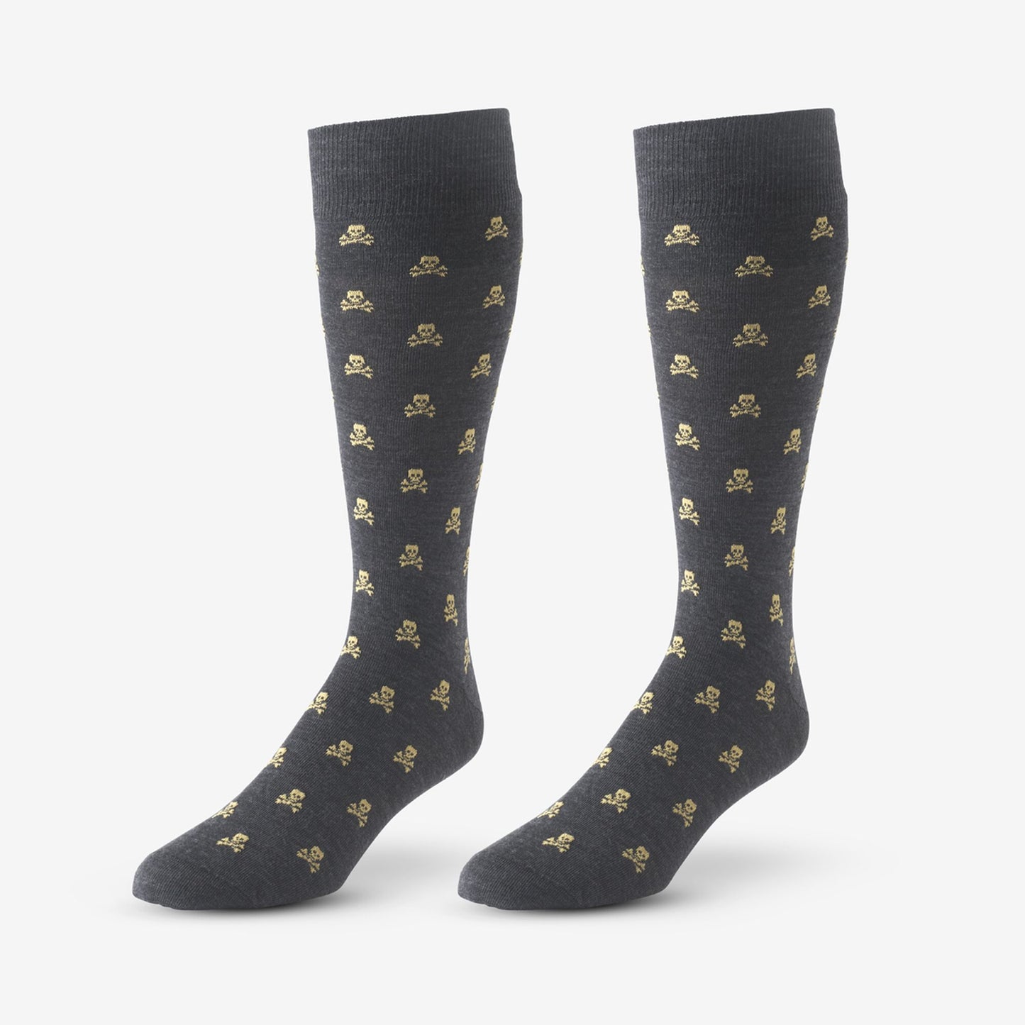 Skull Pattern Dress Socks - Charcoal