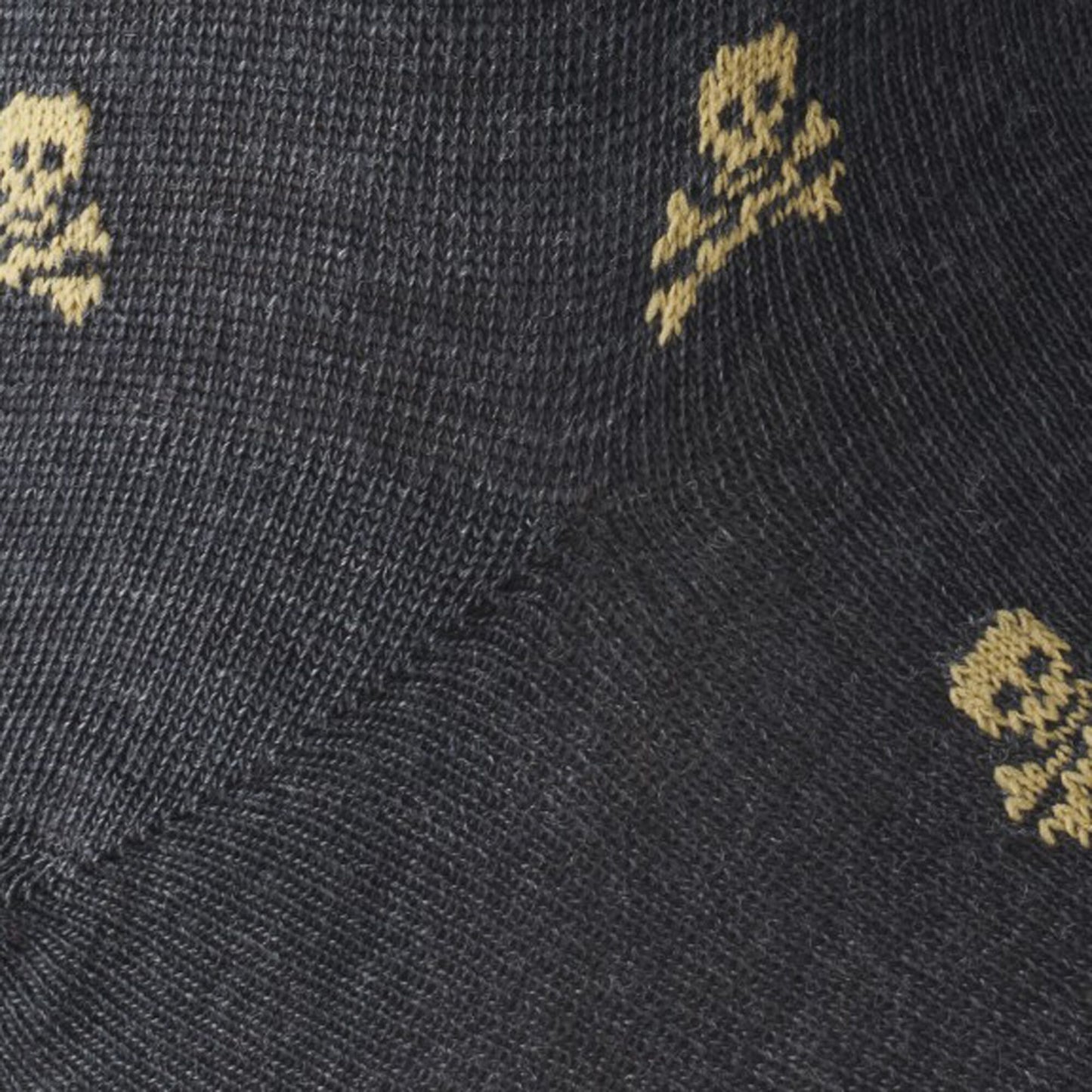 Skull Pattern Dress Socks - Charcoal