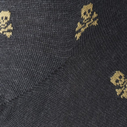 Skull Pattern Dress Socks - Charcoal