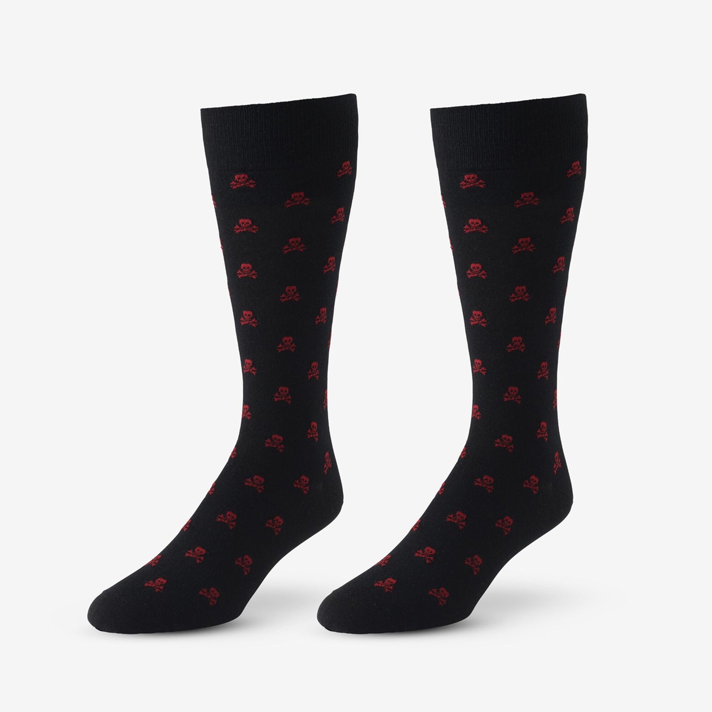 Skull Pattern Dress Socks - Black
