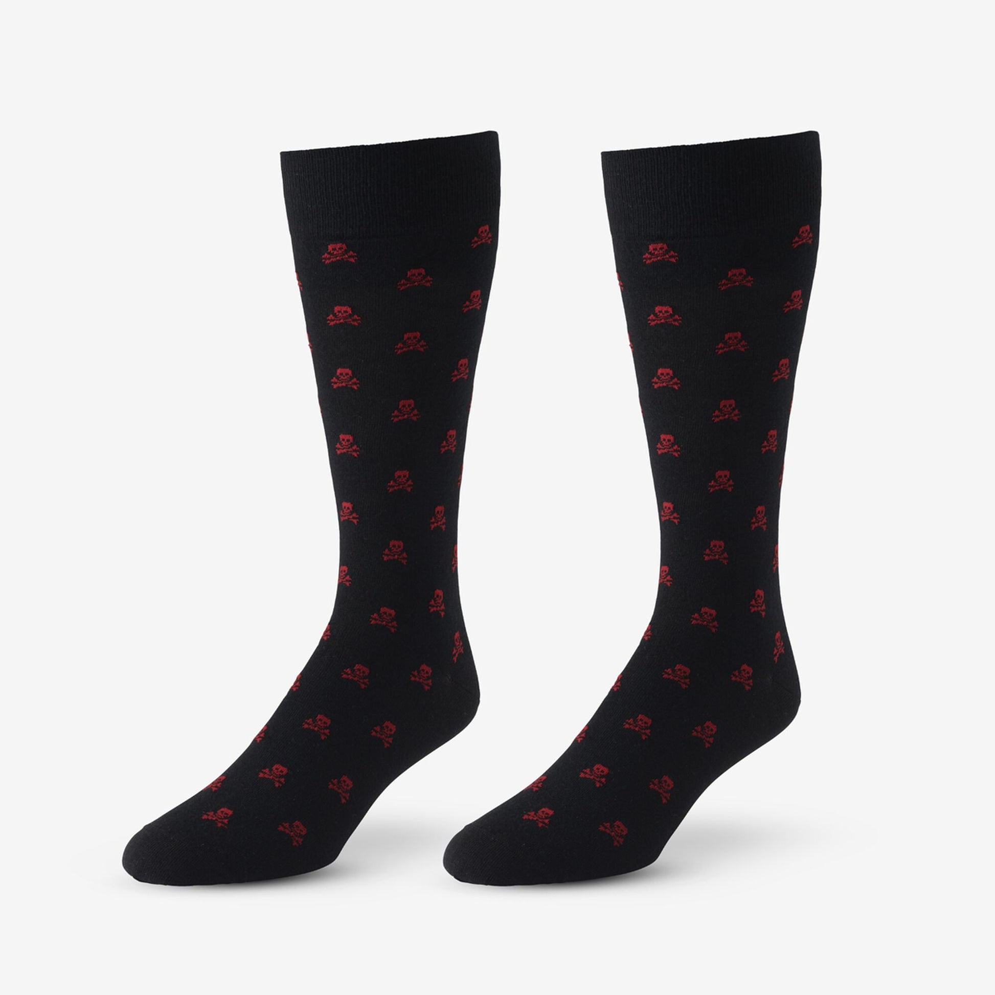Skull Pattern Dress Socks - Black