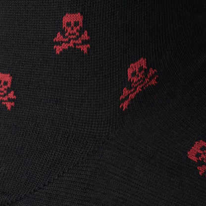 Skull Pattern Dress Socks - Black