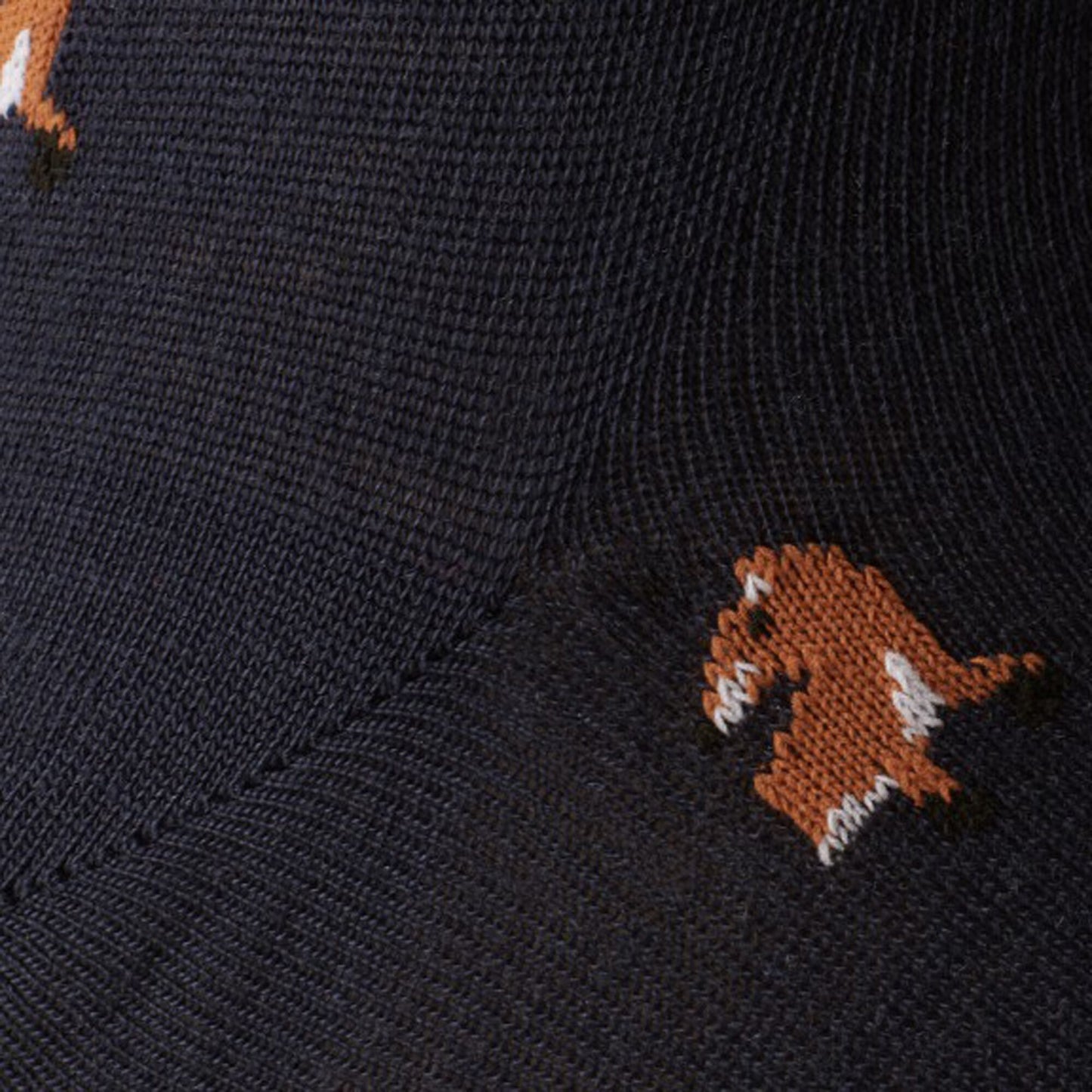 Fox Pattern Dress Socks - Navy