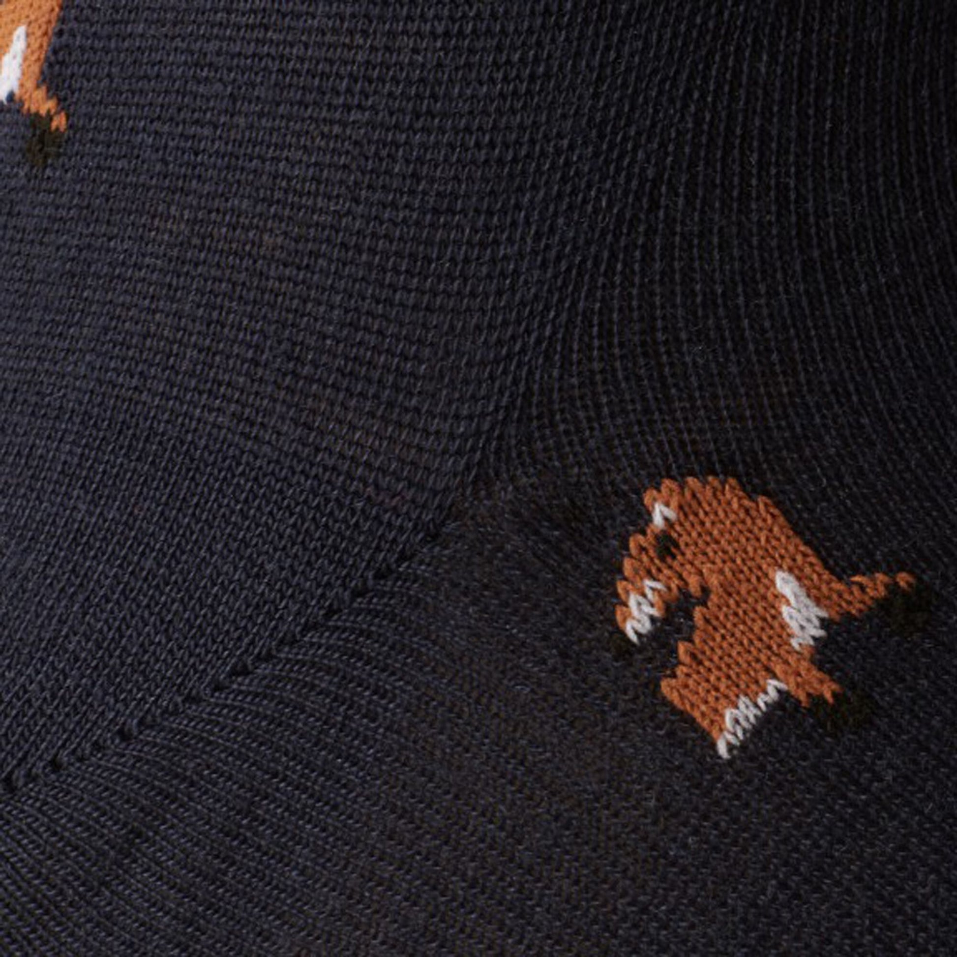 Fox Pattern Dress Socks - Navy